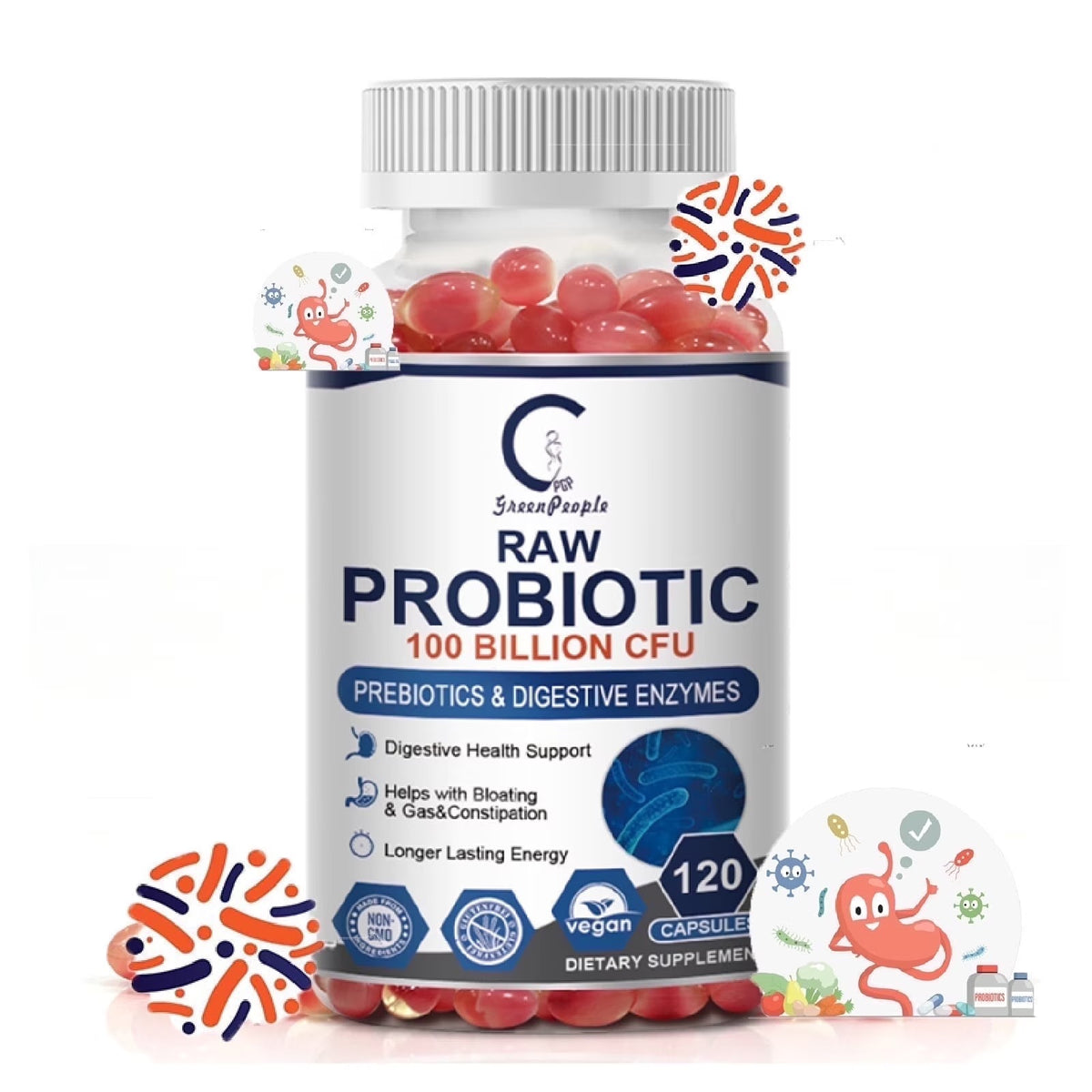 Probiótico 100 Billion - Restauración Intestinal y Sistema Inmune